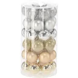 Комплект ялинкових кульок Chomik скляні 4 см шампань та срібні 36 шт. (BOZ2201)