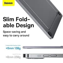 Підставка для телефону Baseus Foldable Metal gray - мініатюра 10