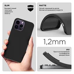 Чехол-накладка для смартфона Apple iPhone 14 Pro Max, противоударный, силиконовый, термополиуретановый (ТПУ), с защитой камеры и корпуса, черный, защита всего корпуса, ArmorStandart (ARM65615) - мініатюра 3