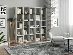 Полка для книг-стеллаж для дома Moreli Juni 1776x1776x300 мм Бетон (zg-s16-beton)