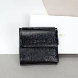 Женский кожаный кошелек Classic 8848A-15 на кнопке черный