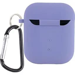 Чохол Silicone Case + Carabine для Apple AirPods Lavender Gray [44680] - мініатюра 2