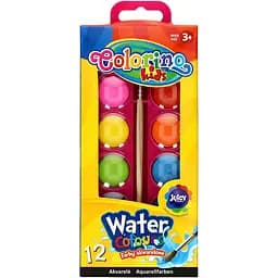 Краски акварельные Colorino малиновый пенал 12 цветов (41508PTR)