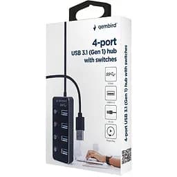 USB-Хаб Gembird UHB-U3P4P-01 на 4 порти USB 3.0 (UHB-U3P4P-01) - мініатюра 4