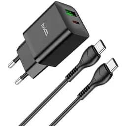 Зарядний пристрій набір Hoco N28 Founder charger set з кабелем USB-C USB-C чорний