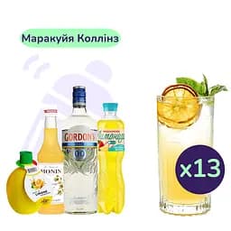 Коктейль безалкогольный Маракуйя Коллинз (набор ингредиентов) х13 порций на основе джина Gordon's Alcohol Free