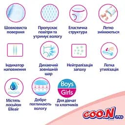 Упаковка трусиків-підгузків Goo.N Plus XL (12-20 кг) для дітей унісекс 76 шт. (38 шт. x 2 шт.) - мініатюра 13