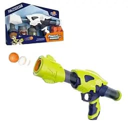 Помповый автомат, 12 мячиков, 3 банки в комплекте, зеленый