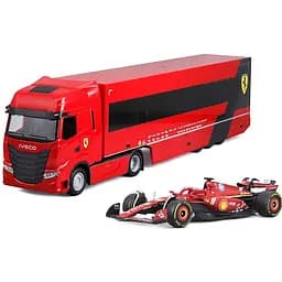 Игровой набор Bburago грузовик-тягач Iveco S-Way и болид SF-24 1:43 (18-36867)