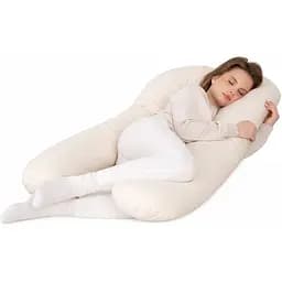 Подушка Sonex Basic Flex для беременных и отдыха П-образная антиаллергенная 135x68x25 бежевая (SO102579)