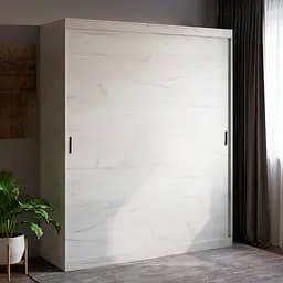 Шафа-купе дводверна Еверест Соната 1800 180х60х217 см Дуб Крафт Білий (DTM-2669)