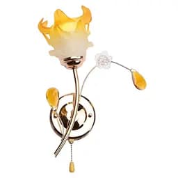 Бра Brille LK-380W/1 E14 G настенное накладное с выключателем флористика