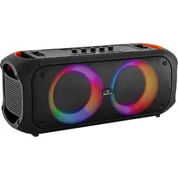 Колонка портативна 2.0 Real-El X-795, Black, 70 Вт (2 x 35 Вт), Bluetooth 5.3, TWS, RGB підсвічування, AUX / USB / microSD, пластик, два мікрофонні входи з функцією місяць, акумулятор (7000 mAh, Type-C), пульт ДК