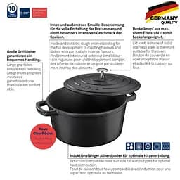 Каструля чавунна з кришкою KELA Calido чорна 26 см 4,6 л (12472) - мініатюра 6