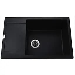 Гранітна мийка Globus Lux Malabi чорний 780х500мм-А0001