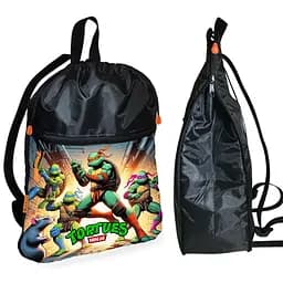 Рюкзак-мешок для обуви,спортивной формы Черепашки-ниндзя детская сумка для сменки с расширителем (01346)
