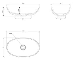 Умивальник Omnires Shell 60x35 white SHELLUNBM, Білий - мініатюра 4