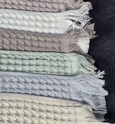 Набір банних рушників із льону 6 шт. 140х70 см L&M Home Textiles DT-517-72 вафельні рушники пастельні кольори в наборі - мініатюра 7