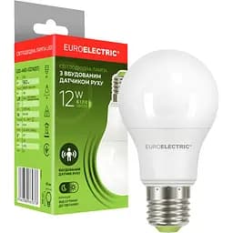 Лампа Euroelectric Led A60 12W SENSOR E27 4000K з датчиком руху (LED-A60-12274(ST))