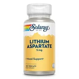 Вітаміни та мінерали Solaray Lithium Aspartate 5 mg, 100 вегакапсул
