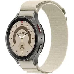 Ремінець для Samsung Galaxy Watch 5 44mm - білий Watchbands Cloth Wave ширина кріплення 20мм нейлоновий (WB042-1794649)