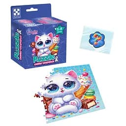 Гра развивающая Пазлы с сюрпризом Белое котенок, VT8030-03, 180 деталей