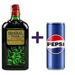 Набір: Бальзам Herbal Park 0.5 л + Напій Pepsi Cola безалкогольний сильногазований 0.33 л з/б