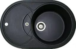 Кухонна мийка Adamant SHELL чорна 770x495x200 мм, з крилом 77 см - мініатюра 1