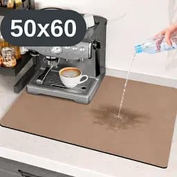 Антиковзаючий кухонний килимок 50×60 см — абсорбуючий для сушіння посуду та під кавоварку KT8001806