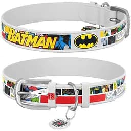 Нашийник для собак Waudog Design шкіряний з QR паспортом, малюнок Бетмен1, XL, Ш 35 мм, Дов 44-58 см