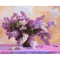 Картина за номерами Ideyka Яскравий букет бузку 40х50 см KHO3111