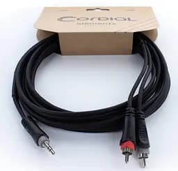 Коммутационный кабель mini Jack 3,5 stereo — 2x RCA 5м Cordial EY 5 WCC - мініатюра 1