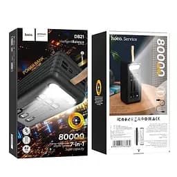 Зовнішній акумулятор Hoco DB21 large display power bank 80000mAh 6 портів 4USB Type-C Lightning - мініатюра 6
