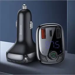 FM трансмітер Baseus Lokomotive S-13 CCTM-B01 модулятор Bluetooth 2 USB 1 Type-C чорний - мініатюра 6