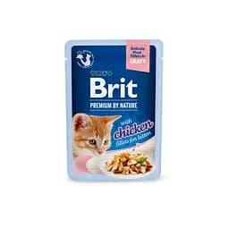 Корм вологий Brit Premium Delicate Fillets in Gravy Chicken для кошенят філе в соусі курка 85 г
