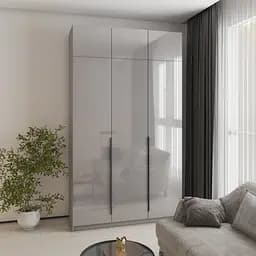Шкаф 3-дверный с антресолью MebelStar Оскар Gloss BL-B, стандарт 150x52x260 см Серая мышка/Серый (MBS-5463)