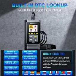 Зчитувач кодів THINKCAR OBD100 OBD2, універсальний автомобільний сканер OBD2 зчитувач несправностей двигуна OBD2/EOBD - мініатюра 5