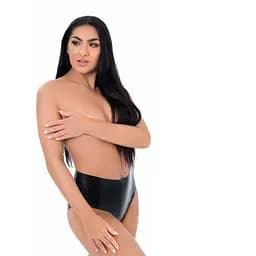 Трусики Me You Us Latex Crotchless Panties L (черный)