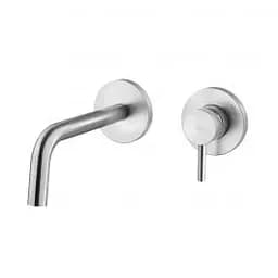 Смеситель для раковины настенный Paffoni Light излив 248 мм steel LIG106ST70, Нержавеющая сталь