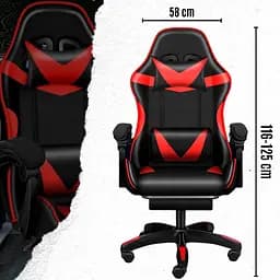 Крісло геймерське Sofotel Care Life з підставкою для ніг Red/Black (CF-301) - мініатюра 3