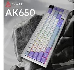 Клавиатура игровая механическая беспроводная Ajazz AK-650WP White-Purple RGB Flying Fish Switch Hot-Swap 2.4G/Bluetooth/USB - мініатюра 6