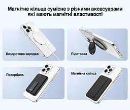 Чохол Vokamo для iPhone 15 Pro Max подвійний захисний з магнітним кільцем прозорий (NVK010806) - мініатюра 8