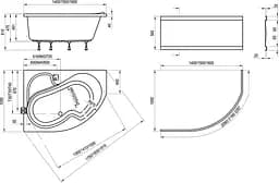 Ванна акрилова Ravak Rosa 140x105 права CV01000000 - мініатюра 2
