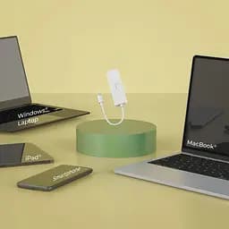 USB-Хаб j5create JCH341EW-N USB-C на 4 USB-A, Білий (JCH341EW-N) - мініатюра 10