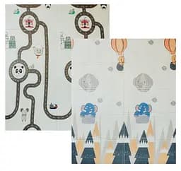 Дитячий двосторонній складаний килимок Poppet Прогулянка і Дорожні подорожі, 150х180 см (PP006-150)