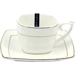 Чашка порцелянова Снігова Королева Interos біла 240 мл з блюдцем 507009-А