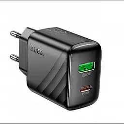 Мережевий зарядний пристрій адаптер HOCO CS25A Rico 1 USB/1Type-C, 20W/3A, підтримка швидкого заряджання PD/QC/FCP/AFC - мініатюра 2