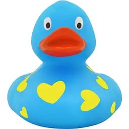 Утка FunnyDucks Голубая в сердечках (1042)