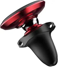 Автотримач Baseus Magnetic Air Vent Car Mount Holder with cable clip Red - мініатюра 5