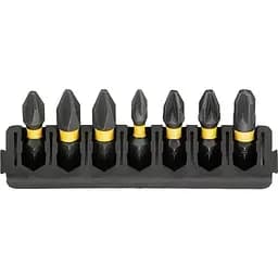 Касета з бітами DeWalt FlexTorq L=25 мм Рh1, Рh2 - 2 шт., Pz1, Pz2 - 2 шт., Pz3 (DT70809)